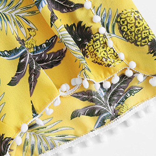 image for FarJing Clearance Sale Womens Pineapple Printing Mid Waist Loose Short