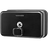VANNSOO Wall Mounted Hand Soap Dispenser Bathroom, 1200ml 40oz Commercial Stainless Steel Black Liquid Soap Dispenser Wall Mount (Horizontal Black)