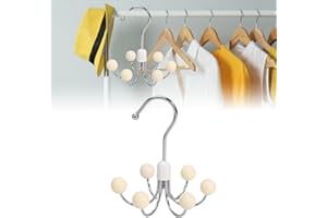 Hanger Hoodie Hangers with 6 Balls, 360°Swivel Purse Hanger, Scarf Hanger, Closet Hooks, Handbag Organizer, Bra Hanger, Acces