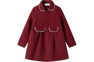Mud Kingdom Girls Peacoat Dress Coat Faux Wool Lapel Outerwear