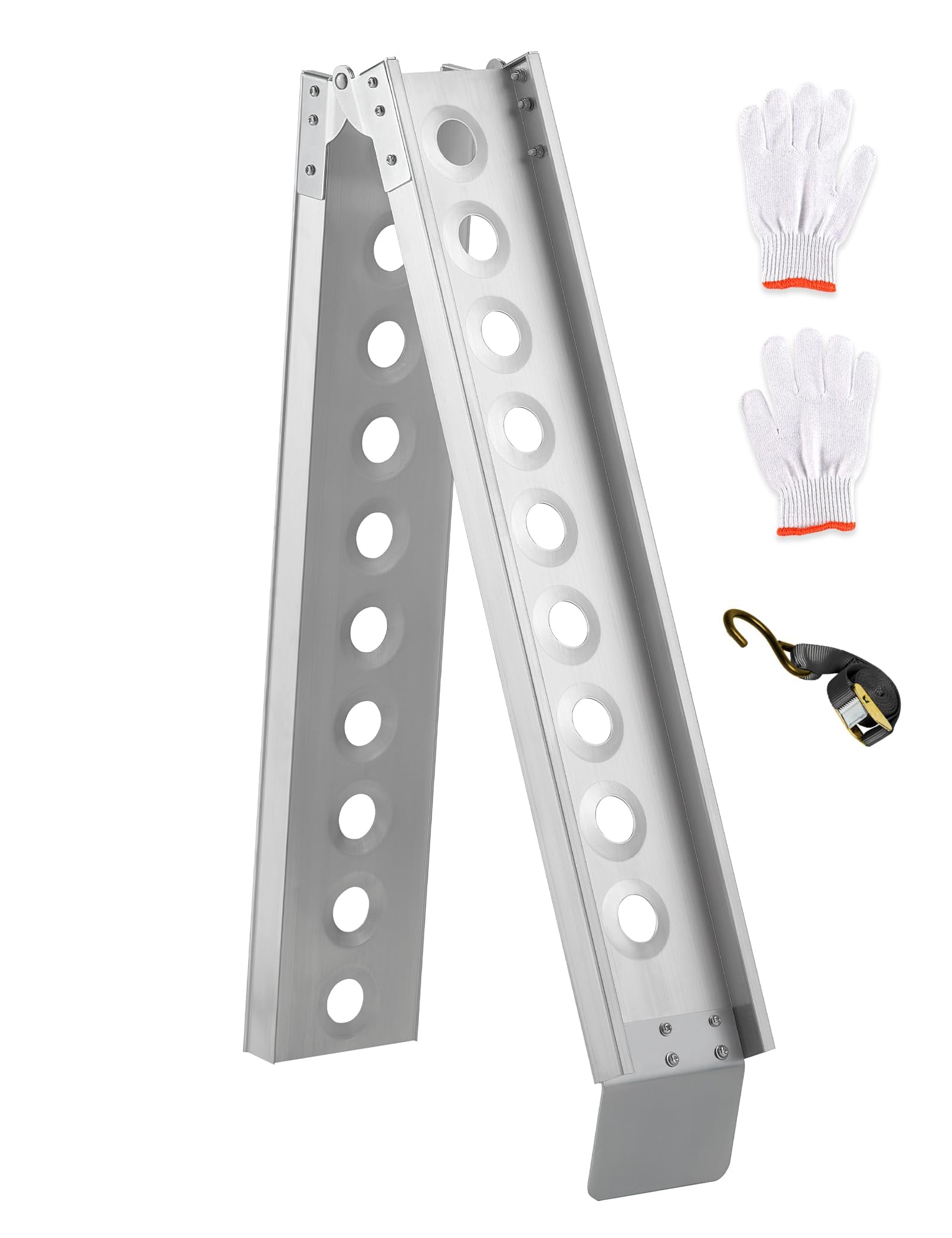 Photo 1 of Bike Ramp 1PC Truck Ramp 440LBS 77x7 ATV Loading Ramp for Pickup Trucks Lawn Mower Motorcycle Shed Trailer Car Ramps for Tailgat Cart Dirt Bike Motorcycle Accessorie Alumnium Portable Ramps with Strap