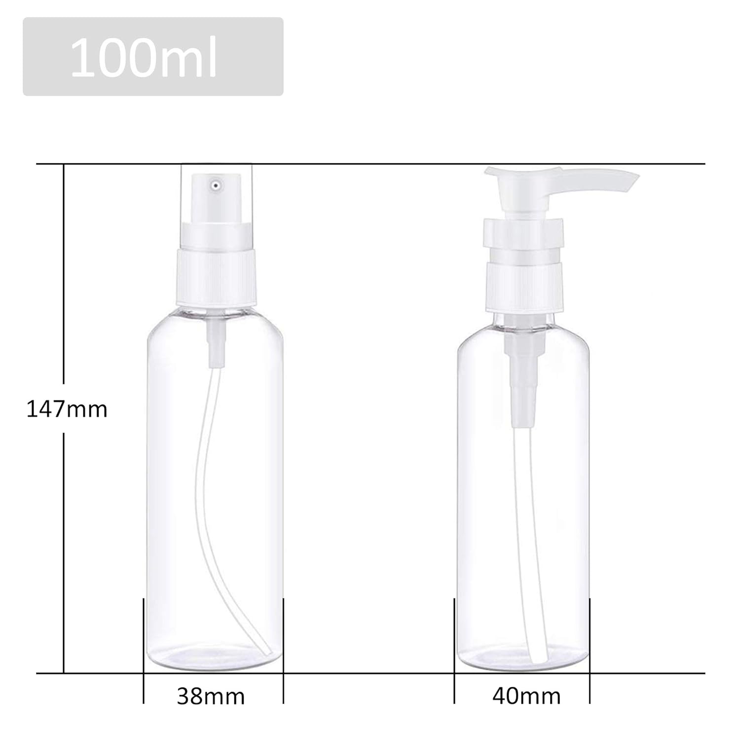 Miukada 12 Pack 60ml Fine Mist Mini Clear Spray Bottles, Cosmetic Refillable and Reusable Travel Containers, Empty Plastic Bottles with Pump Spray Cap for Essential Oils, Perfumes, Skincare and Makeup: Beauty