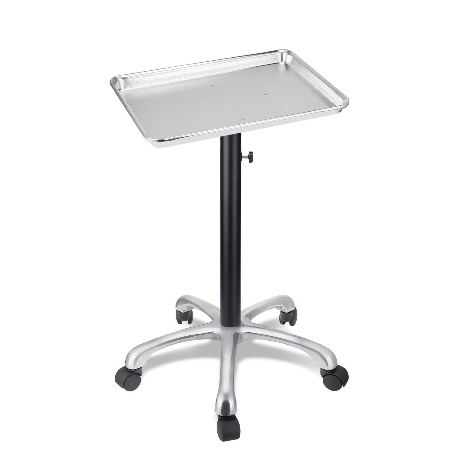 Salon Tray, Height Adjustable Salon Tray on Wheels with Thickened Aluminum Alloy Bracket, Hair Color ServiceTray Durable and Non-Rusting: Beauty
