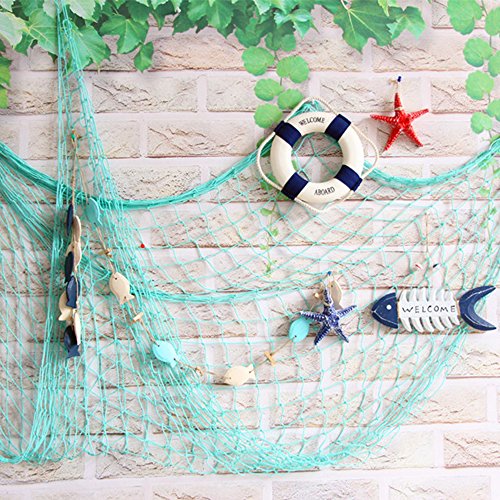 Bilipala Rustic Decorative Fishing Net Wall Decor Nautical Style