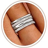Florideco Stackable Rings for Women Non Tarnish 14K Gold Plated Dainty Cubic Zirconia Rings Minimalist Stacking Thumb Ring Set Thin Statement Promise Wedding Bands Engagement Ring Stack Size 5-10