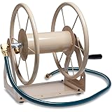 Liberty Garden Products 703-1 Multi-Purpose Steel Wall and Floor Mount Garden Hose Reel, Holds 200-Feet of 5/8-Inch Hose - Tan