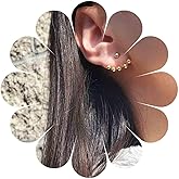 Allereyae Vintage Ball Ear Jacket Earrings Gold Bead Jacket Earrings Front Back Earrings Ball Ear Climber Earrings for Women