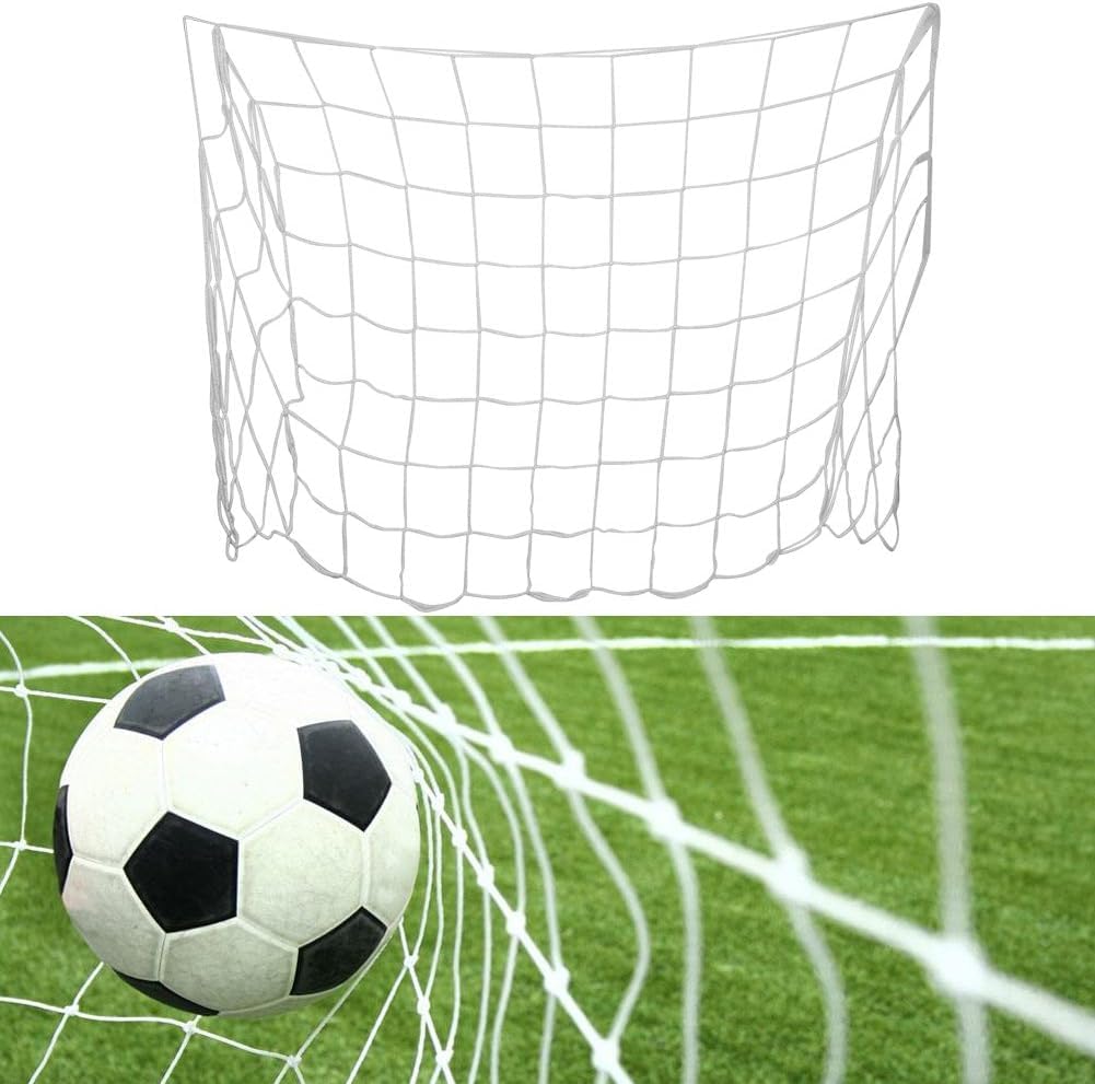 Hominas Football Goal Net 8x6 FT Soccer Goal Nets Polypropylene Fiber White Football Goals Replacement Net for Indoor Use, Home Gardens, School Playgrounds, Not Include Posts