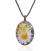 Aliravine Vintage Real Flower Necklace for Women, Handmade Resin Pendant, Elegant and Unique, Meaningful Gift for Christmas, Mother’s Day or Any Special Occasion - Adjustable