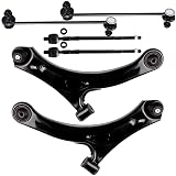 6pc Front Lower Control Arms + Outer Tie Rods Sway Bars for