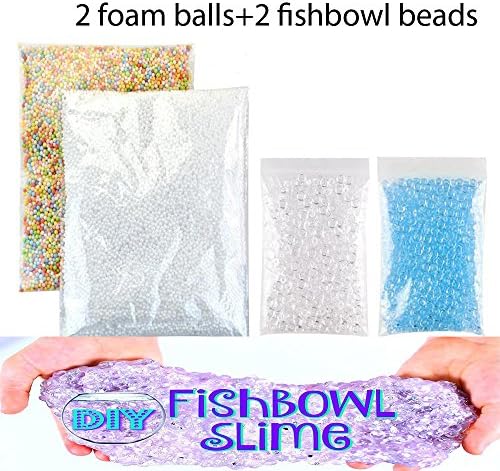 Jimess Slime Beads,Clear Fishbowl Beads for Slime &amp; colorful Floam styfoam foam beads for Slime,Homemake Slime Slime Kid's Craft and Party Decoration