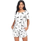 vvfelixl Women's Pajamas Sets Golden Retriever Dogs Sleepwear for Women Short Sleeve Goldies Puppy Loungewear