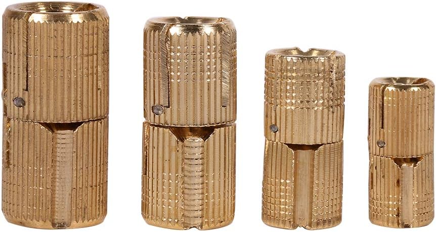 4Pcs Gold Barrel Hinge Brass Hidden Concealed Hinge 10mm Cabinet Gift Box Invisible Barrel Hinge with 180° Opening Angle for DIY Jewelry Box Hand Craft