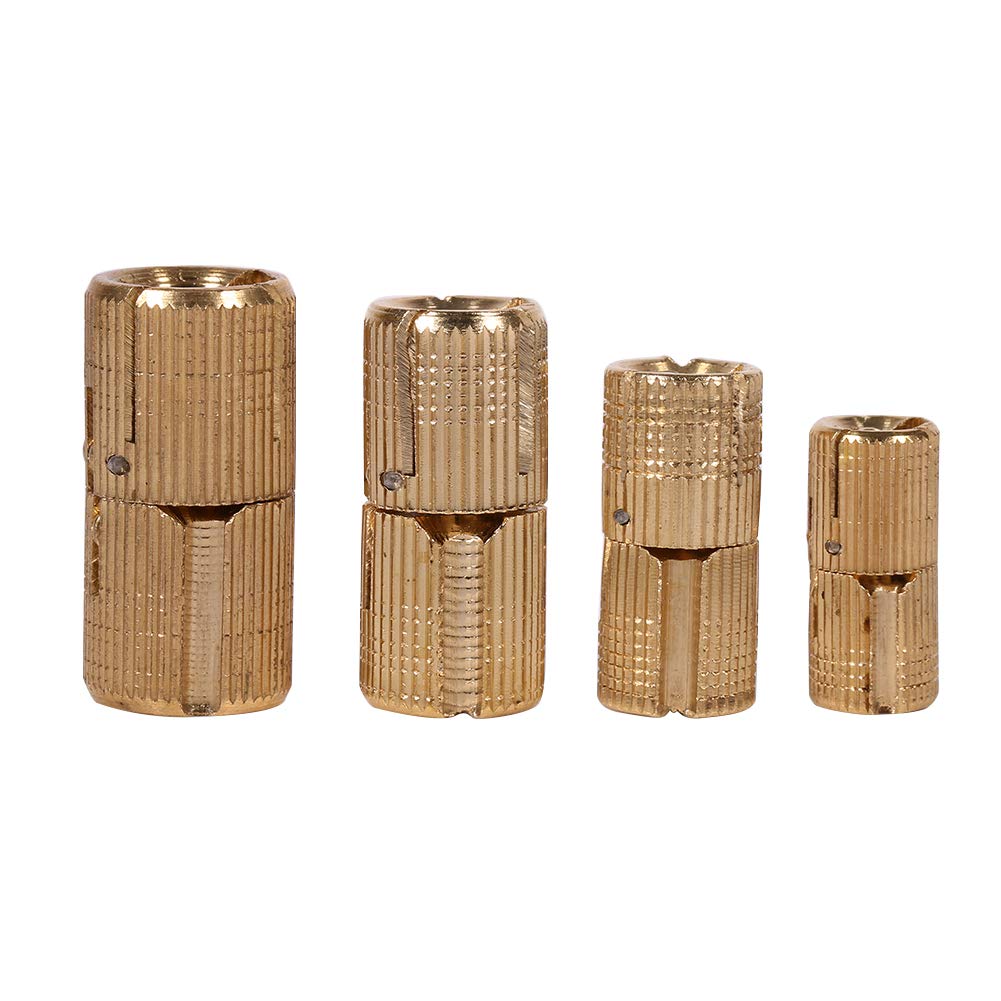 4Pcs Gold Barrel Hinge Brass Hidden Concealed Hinge 10mm Cabinet Gift Box Invisible Barrel Hinge with 180° Opening Angle for DIY Jewelry Box Hand Craft