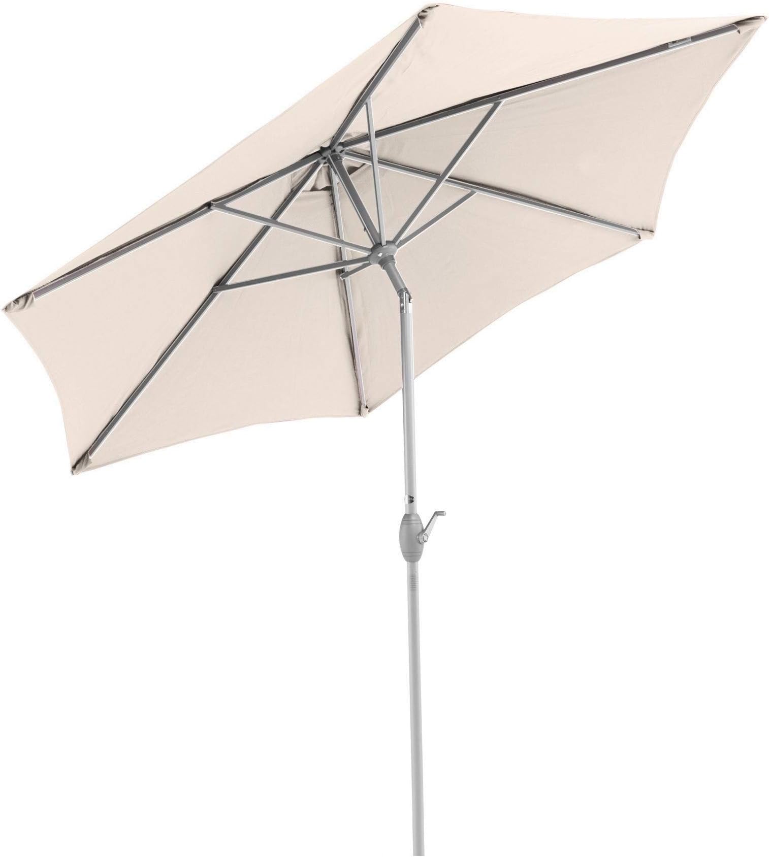 SORARA INTI Round Sun Shade Parasol | Sand | Ø 2.7m | Crank Mechanism | Garden Umbrella