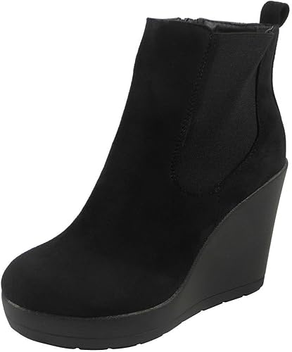 high heel wedge ankle boots