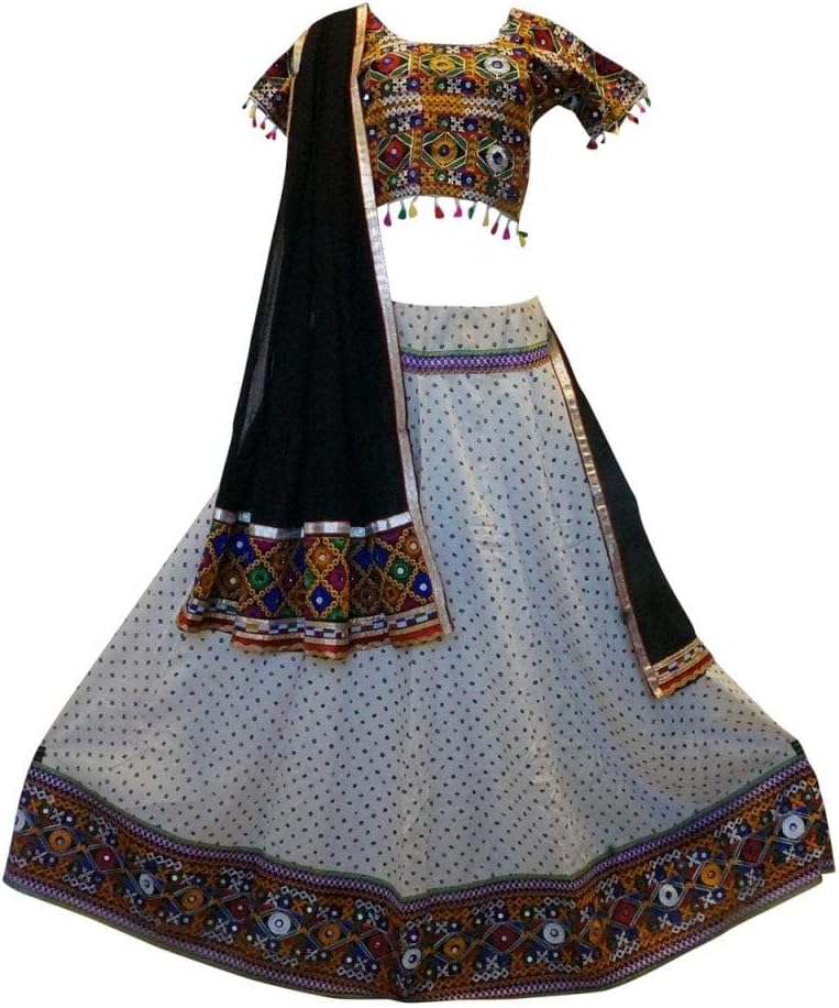 Krishna Sarees WCC19029 Stylish Cream and Black Designer Navratri Garba Traditional Indian Bollywood Chaniya Choli…