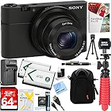 Sony Cyber-Shot DSC-RX100 Digital Camera + 64GB SDXC Memory Dual Battery Kit + Accessory Bundle