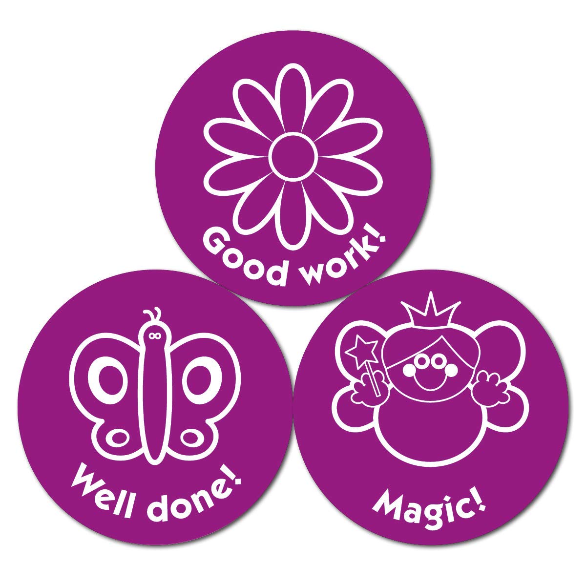 Violet Flowers And Butterflies Stickers (38mm) - 10 Sheet Pack
