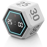 Exlliy Cube Productivity Timer, 3/5/10/25/30/50 Minute Presets for ADHD | Silent and Vibration Alerts, Focus Timer for Work, Study, Classroom, Kitchen, and Daily Time Management
