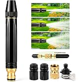 High Pressure Hose Nozzle Metal Fits US Garden Hoses with 3 Spray Modes