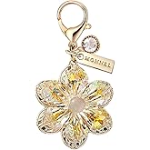 MONNEL MC724 Little Lotus Flower Lobster Clasp Charm for Women with Velvet Bag (Yellow,1 Piece)