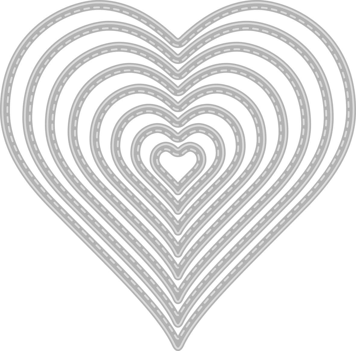 Rayher Set of 8 Metal Cutting Dies with Heart Shape Design, Nesting Craft Die Set for Card Making and Scrapbooking, 1.2-8.4cmx1.3-8.5cm steel, silver, 50282000