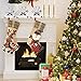 3 Pcs 18” Christmas Stockings Large Size with 3D Santa/Snowman/Reindeer, Xmas Stocking For Gifts Stuffers & Christmas Party Decoration
