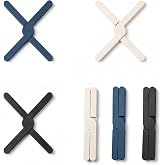 3 Pack Expandable Silicone Trivets, Foldable Heat Resistant Hot Pot Holders