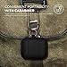 elago Silicone Case with Keychain Compatible with Apple AirPods Case 1 & 2, Front LED Visible, Supports Wireless Charging, Protective Silicone [Black]
