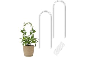 SOUSAC 16 Inch U-Shaped Acrylic Plant Trellis, 2 Pcs Extended Hoya Trellis for Supporting Potted Climbing Plants, Small Houseplant Trellis Garden Accessory for Potted Ivy Indoor Outdoor