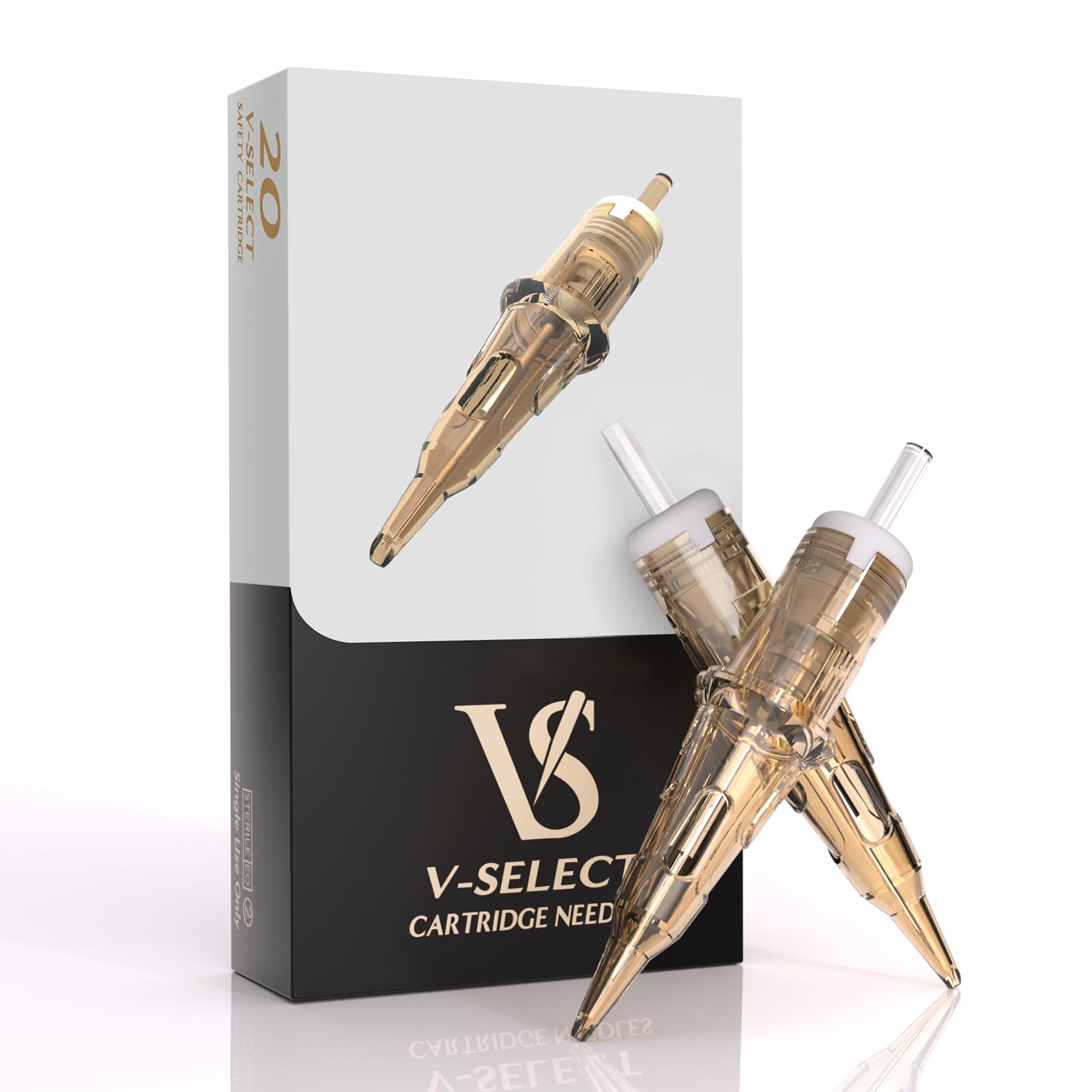 EZ Tattoo Cartridge Needles - 20Pcs #08 (3RL) 0.25MM Round Liner Disposable Tattoo Needles Cartridges for Permanent Makeup SMP Microblading Hair Scalp - V SELECT