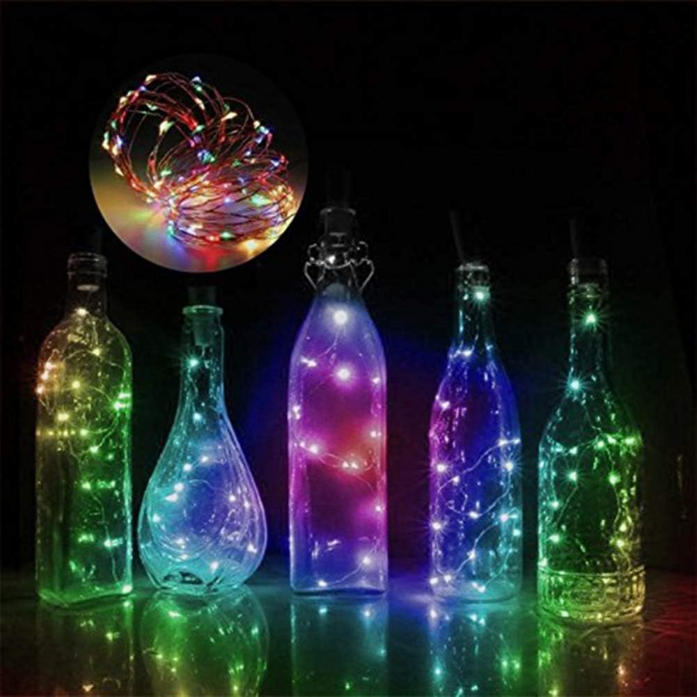 Wine Bottle String Lights, Blaward 10 Packs 20 Led Cork Copper Wire Starry Fairy Lights,Battery Operated Bottle Lights for Christmas Wedding Party DIY Decoration-9 Colors,6.6Ft