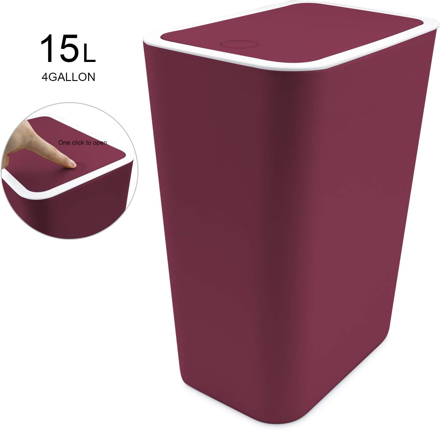 Topgalaxy.Z Small Trash Bin Kitchen Trash Can with Lid 15