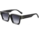 FEISEDY Retro Rectangle Sunglasses Trendy Chunky Square Sun Glasses for Women Men UV400 Protection B0073