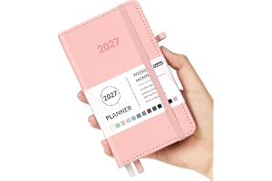 Forvencer Pocket Planner 2027, Small Weekly Monthly Planners for Purse,Pink | Oct 2026-Dec 2027, Cute Daily Academic Calendar