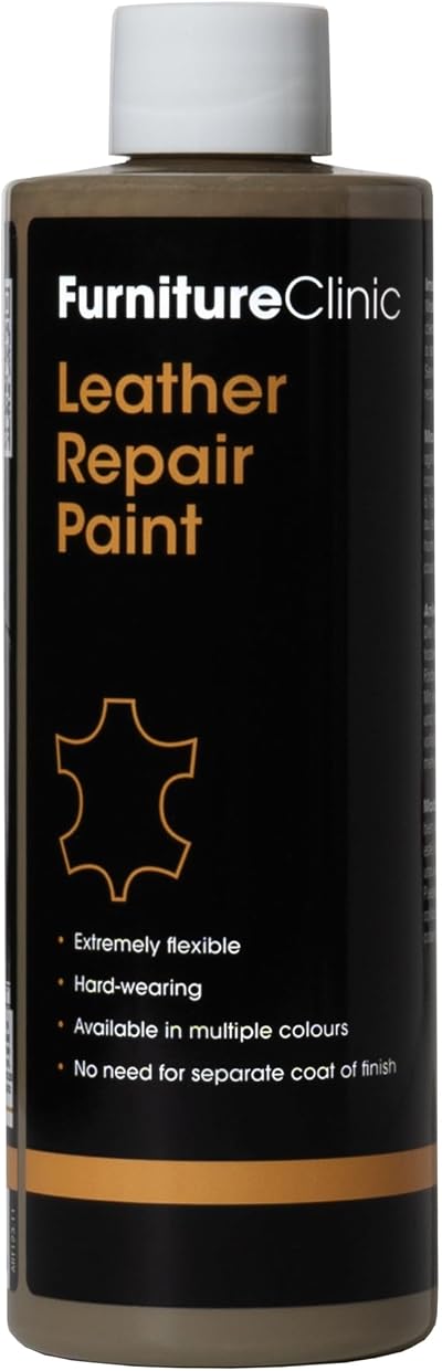 Furniture Clinic Leather Repair Paint Dye Beige 250ml Self Seal Colourant
