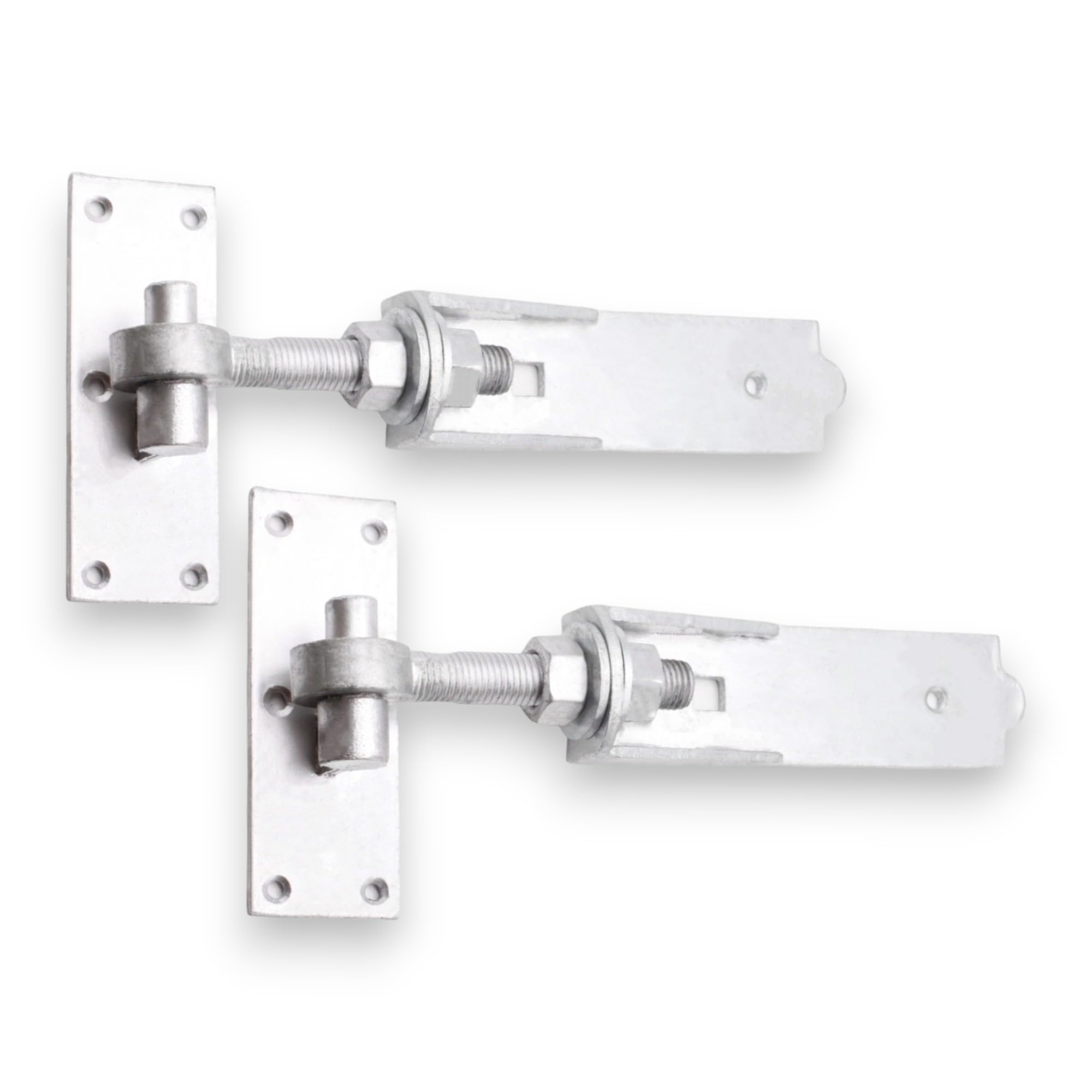 Infinity Decor Pair of Adjustable Hook and Band Hinges Galvanised Finish Heavy Duty Kit – Ideal for Wooden Gate, Garage Door, Garden Gate (8 Inch)  