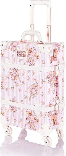 Amazon スーツケース かわいい キャリーケース トランクケース アンティーク調 キャリーバッグ ダイヤルロック搭載 スーツケースカバーと収納袋付き 軽量 4輪静音 出張 修学旅行用 Cotrunkage スーツケース