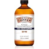 Sovereign Copper Pro-Strength Bio-Active Copper Hydrosol, 8 fl oz (237 mL) | Daily 4-In-1 Health Support for Joints &amp; Bones, Hair, Skin &amp; Nails, Cardivascular Health, Energy &amp; Metabolism, 30 ppm
