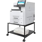 2-Tier Under Desk Printer Stand, 19.5" x 19.5" Large Rolling Printer Cart | 100lb Per Shelf,No Printer Overhang, Fits Under 60" Desk, Compatible with Brother, HP, Canon, Xerox, Ricoh，Lockable Wheels