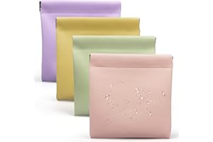 Muswelf 4.72″x4.72″ Small Pouches for Purse, 4PCS Cute Snap Closure Storages, Mini Organizer for Inside Large Makeup Bag, Organize Cosmetic, Lipstick, Jewelry, Card, Coins in Women's Handbag/Travel