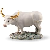 LLADR&Oacute; The Ox Mini Figurine. Porcelain Ox Figure.