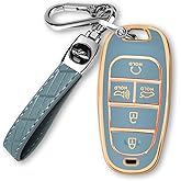 MILD EAST For Hyundai Key fob Cover Fits for 2024 2023 2022 2021 Hyundai Sonata Santa fe Tucson Smart 5 Button Key Case Shell