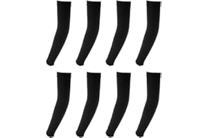 Housoutil 4 Pairs Black Ice Silk Sun-resistant Arm Sleeves Oversized Loose Fit for Outdoor Sports Cycling