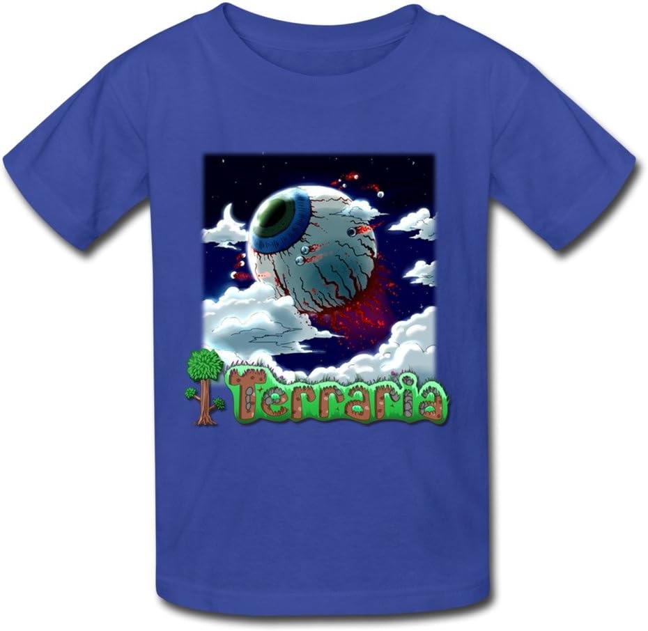 HYQ Kid's Vintage Terraria Eye Of Cthulhu T-shirt RoyalBlue M