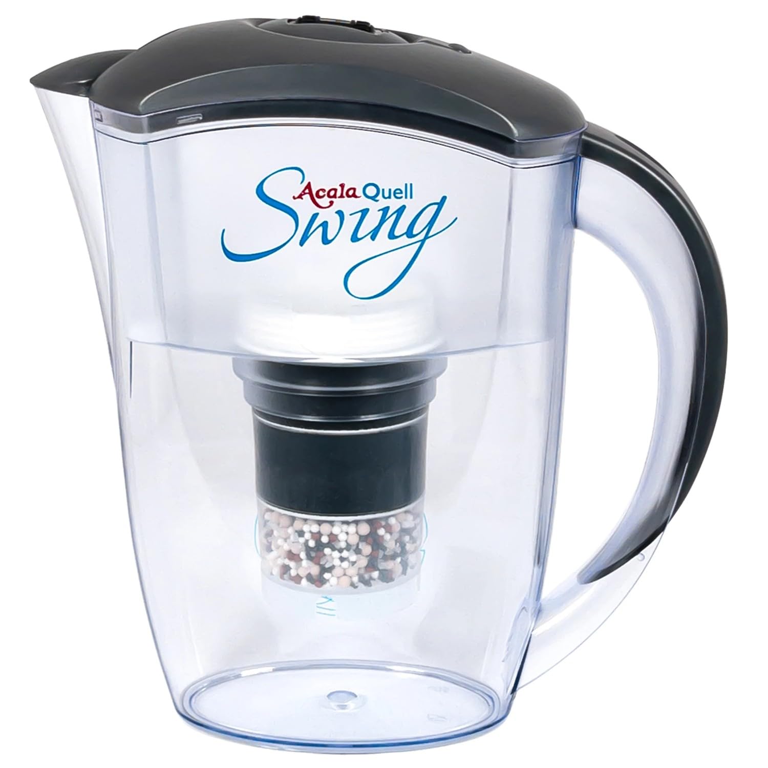 Water Filter AcalaQuell Swing Water Filter Jug | Anthracite | Highest Filtration Performance| Multi-Layered Filter Cartridge| PI-Technology|WaterFilterSystem| Creates delicious-tasting, healthy water