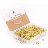 BEADNOVA 5mm Jump Rings for Jewelry Making Gold Open Jump Rings for Earrings and Keychains (300Pcs)