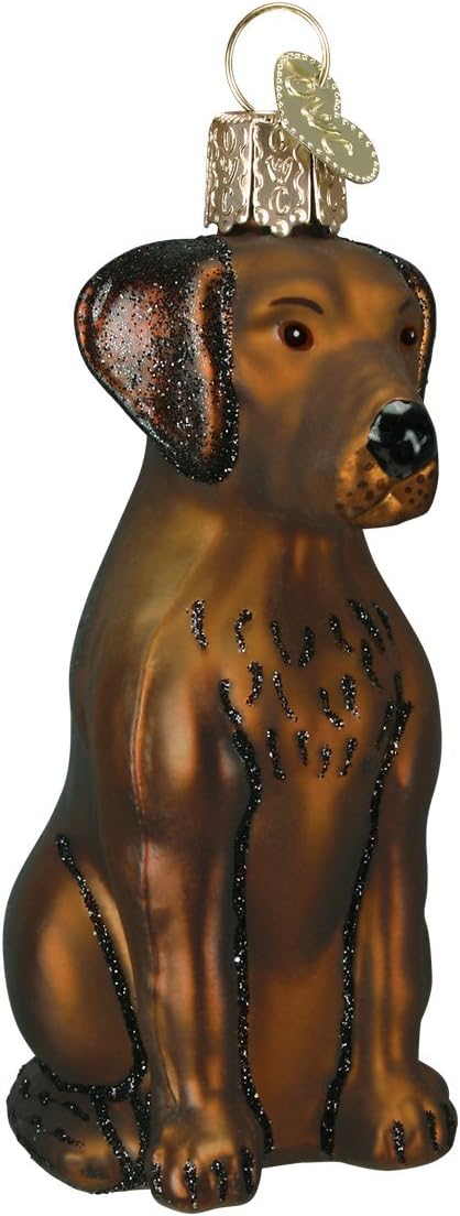 Ornaments - Old World Christmas Dog Collection Glass Blown Ornaments for Christmas Tree,Chocolate Labrador, Model:12387