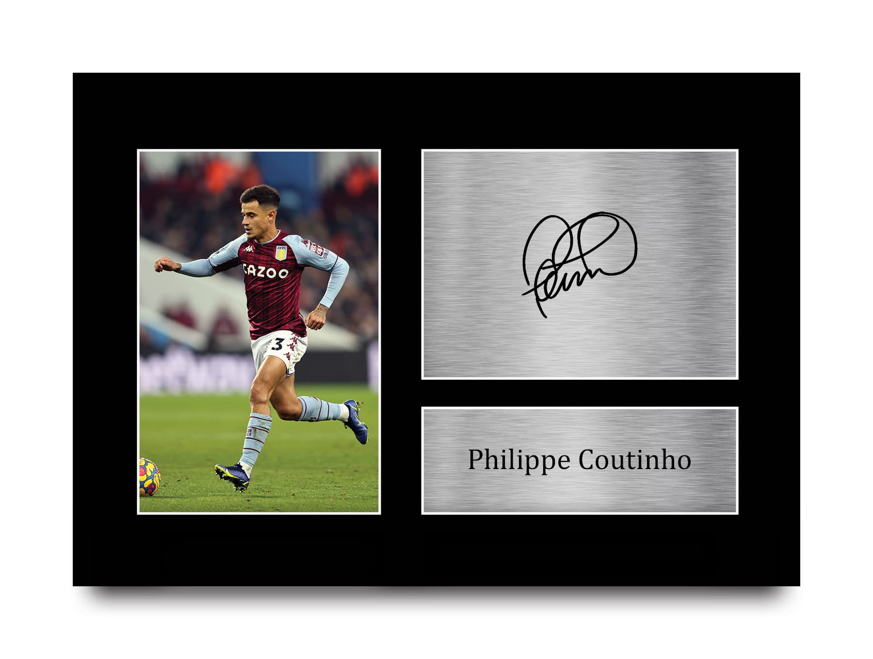HWC Trading A4 Philippe Coutinho Aston Villa Gifts Printed Signed Autograph Picture for Football Fans and Supporters